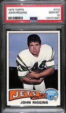 1975 Topps Football Card #313 John Riggins HOF New York Jets PSA 10 13300