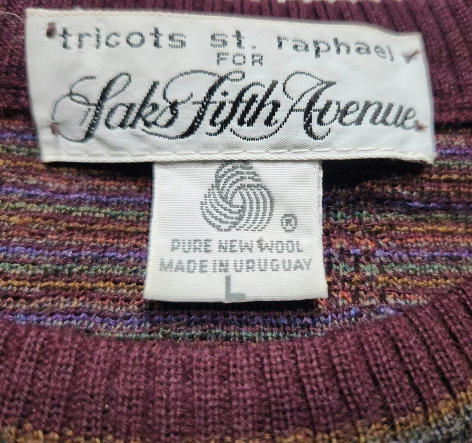 Tricots St Raphael Knit Sweater Men's Size Large 100% Pure Wool Vintage - Image 2 of 4