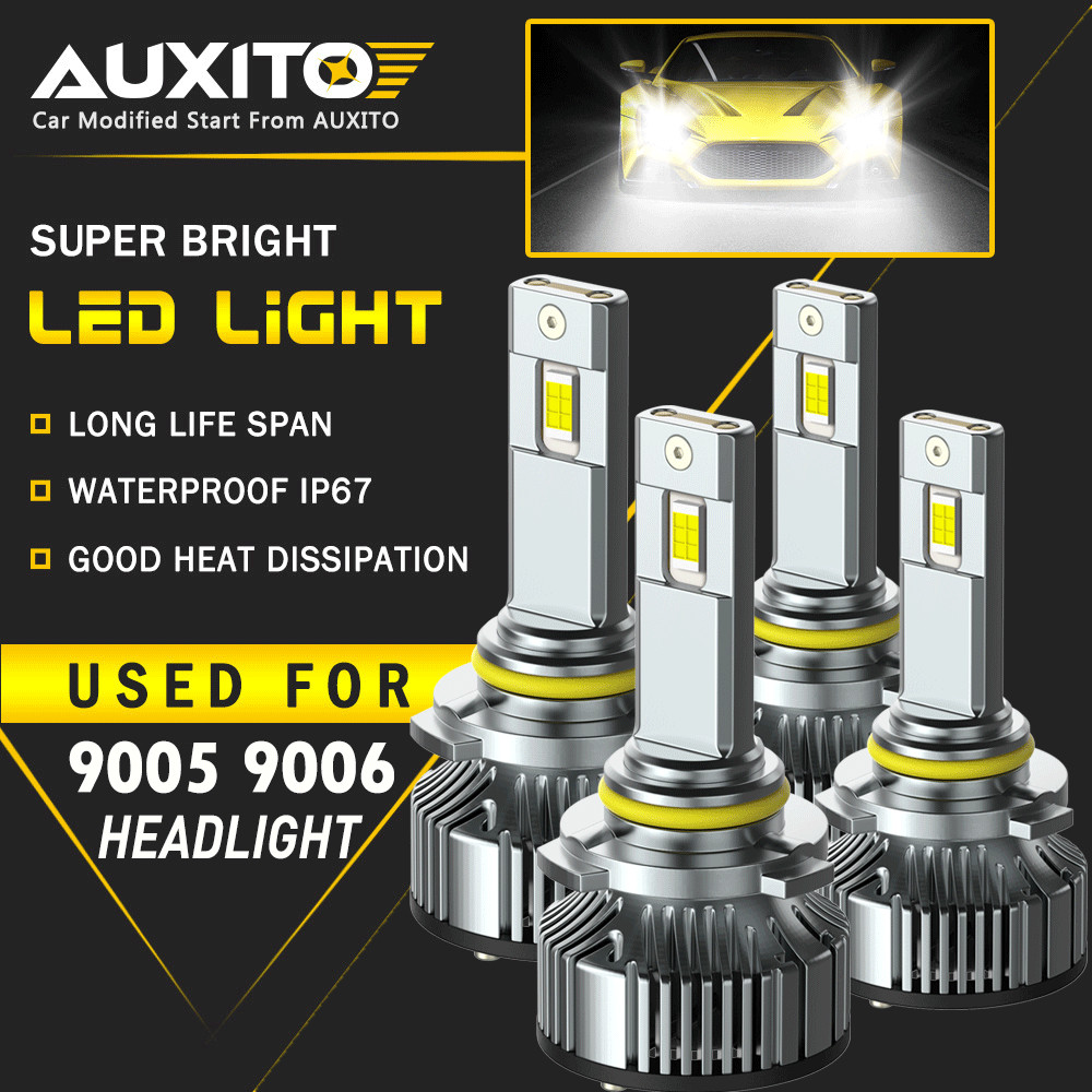 AUXITO 48000LM Combo 9005 9006 LED Headlight Kit Bulbs High Low Beam White Y19