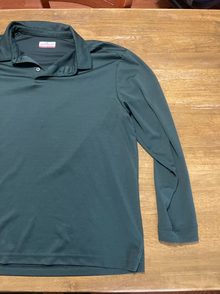 Grand Slam Shirt, Men's Size XXL, Green, Long Sleeve, Polo, 1/4 Buttons - Image 4 of 4