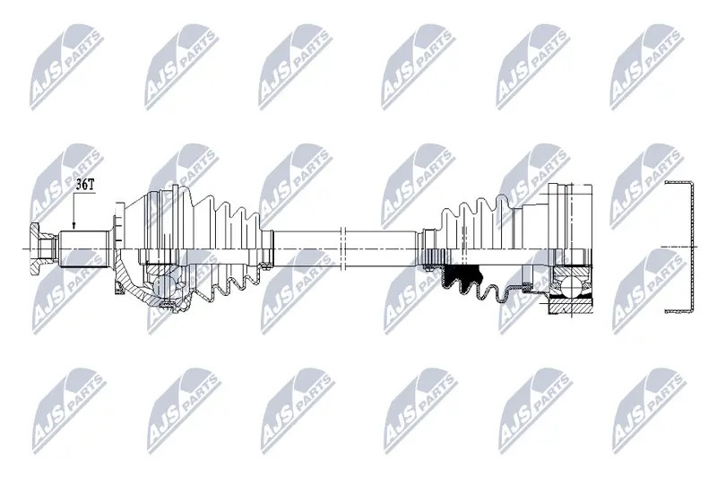 Driveshaft Front Axle Right NPW-VW-159 NTY for SEAT AUDI VW SKODA