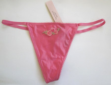 New w/ Tag Victoria's Secret Dream Angels Embroidered V-String Panty - Pink - S
