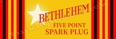 Bethlehem Five Point Spark Plug Metal Sign 2 Sizes to Choose From