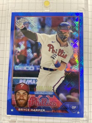 2023 Topps Chrome Bryce Harper Philadelphia Phillies Blue MLB LogoRefractor /150