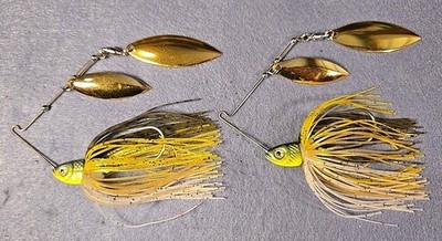 Lot of 2 Pro Assassinator 1/4 oz Spinnerbait DWG-EGT Elite Golden Tiger