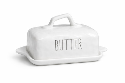 Keramik Butterdose mit Deckel | 23x12x12 cm | modern elegant & pflegeleicht