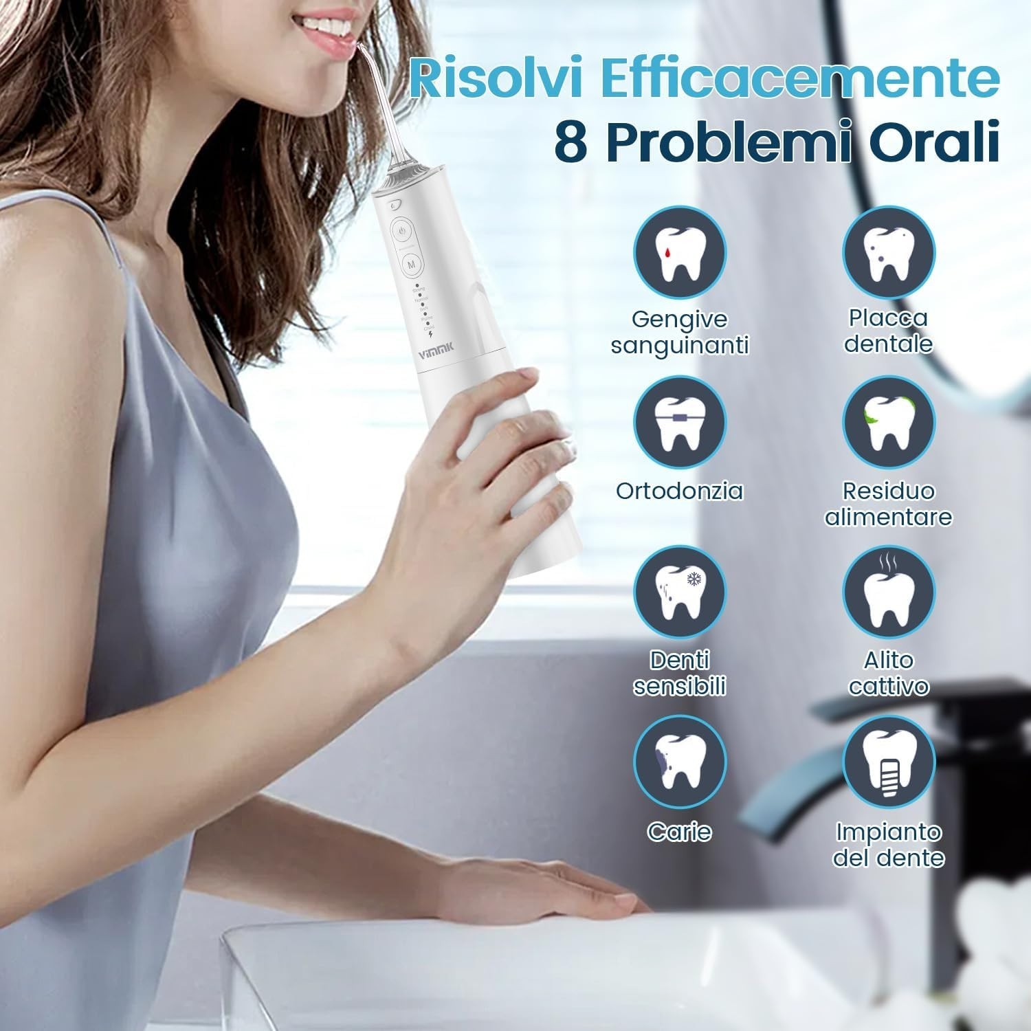 Irrigatore Orale Senza Fili, Idropulsore Dentale ad Acqua con Irrigatore Orale - 4