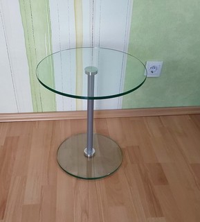 Beistelltisch Glas rund Lounge Tisch Couchtisch