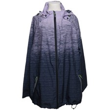 Selection by Ulla Popken, Regenjacke, Damen, Größe: 50/52, Lila/Schwarz #Mbk