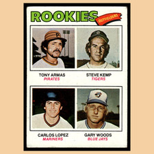 Tony Armas Steve Kemp Carlos Lopez Gary Woods Rookie #492 1977 Topps Baseball EX