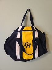 Vintage 80s Tommy Hilfiger Duffle Bag Denim Yellow 1985