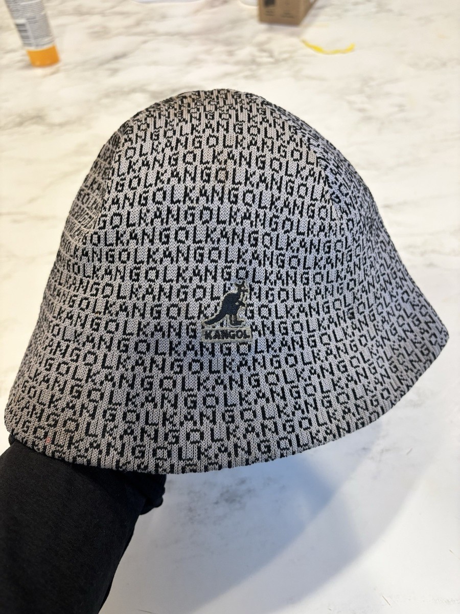 Kangol Black Jacquard Monogram Bell Bucket Hat Cap L large  display picture 3