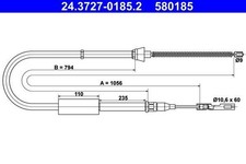 ATE Handbremsseil Seilzug Feststellbremse für AUDI A2 (8Z0) Hinten Links