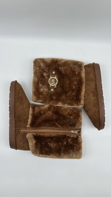 Michael Kors Little Lettie TAN Girls Faux Fur Boots Brown Size 3 US New VINTAGE 