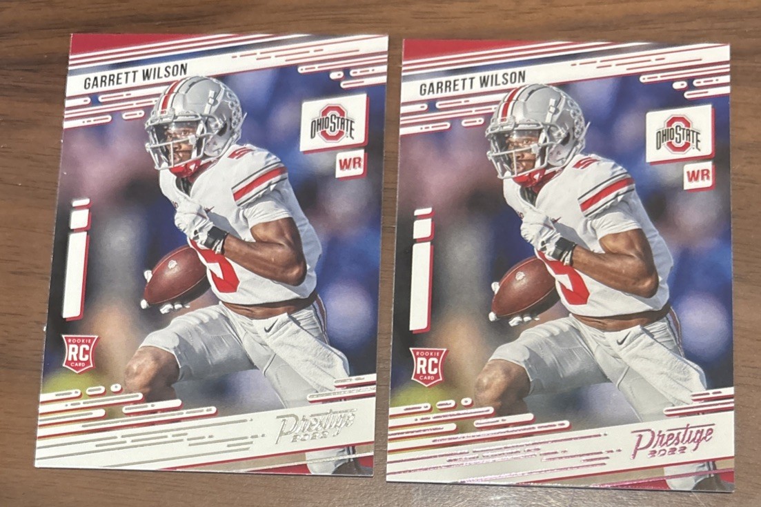 (2) Garrett Wilson 2022 Panini Chronicles Draft Picks Prestige Pink & Base #7