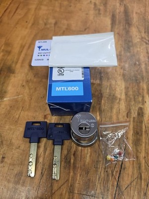 Mul-T-Lock MTL-600 Cylinder Mortise 1-1/8'' w/ 1 Key Brushed Chrome New