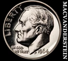 1964 Silver Roosevelt Dime - Choice Gem Proof  Lustrous  No Reserve  #K1546