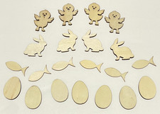 Easter Chick Bunny Egg Fish Laser Cut Unfinished Wood Cutouts Choose Option 