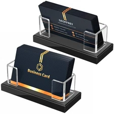 Acrylic Business Card Holder: Clear Plastic Business Cards Display Stand for ...