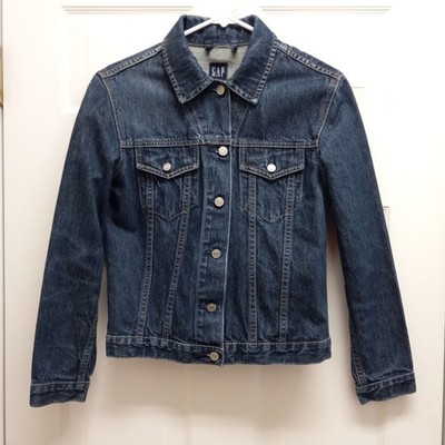 Vintage Y2K Gap Womens Denim Trucker Jean Jacket Small Cotton Rigid 90s