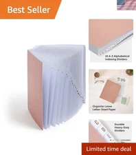 Expandable Office File Sorter with 300 Sheet Capacity - Stylish Rosewood Design