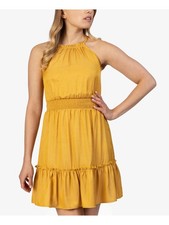 SPEECHLESS Womens Sleeveless Halter Short Party Fit + Flare Dress