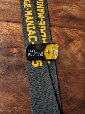 Duracell Battery ''Stay Positive'' Enamel Pin Badge Cute Mindfulness Gift Idea  