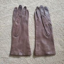 VINTAGE LEATHER  MISS ARIS  DRIVING GLOVES /BROWN/Size 6.5-VERY RARE