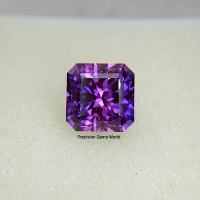 Precision Cut, 7 Ct Lab Bi-Color Sapphire: 10 MM Asscher Cut Gemstone