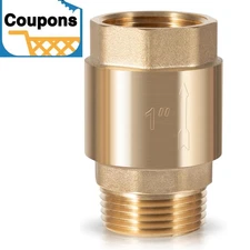One Way Brass Check Valve, 1" NPT male in, 1" FNPT female out, SP0465X-100