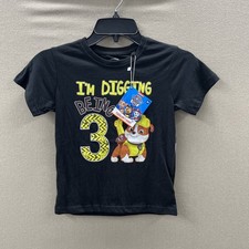 Nickelodeon Paw Patrol "I'm Digging Being 3" toddler T-shirt Sz 5/6