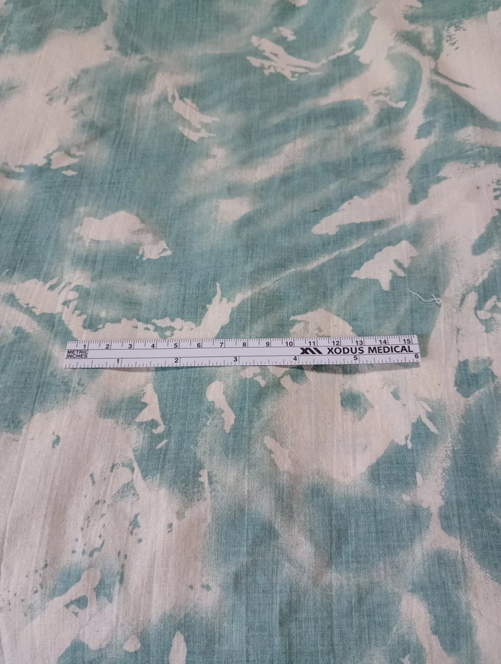 Seafoam Green & Cream Med Weight Textured 100% Cotton Fabric - Garments 2.5 Yds - Image 3 of 4