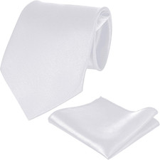 Boys Tie and Pocket Square Set, Kids Ties Elastic Strap Neckties for Wedding Gra