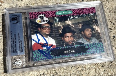 RUN-DMC Darryl McDaniels SIGNED Card BECKETT Auto Slabbed YO MTV RAPS #67