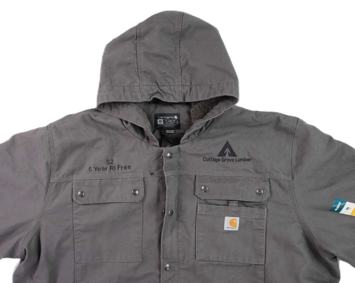 CARHARTT 103826 Men's 4XL Tall Gray Bartlett Hooded Sherpa Lined