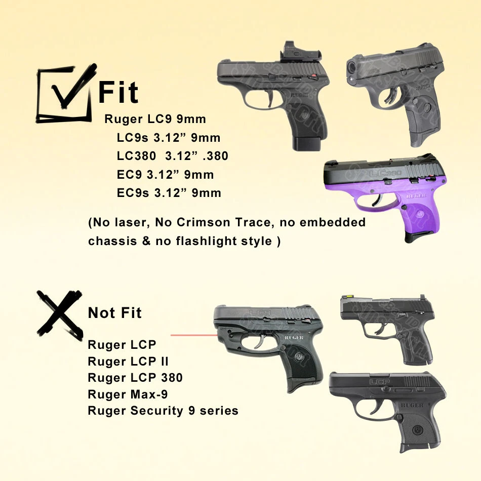 Coldre LC9 OWB compatível com Ruger LC9 Ruger LC9s Ruger LC380 Ruger EC9s EC9 - Imagem 2 de 4