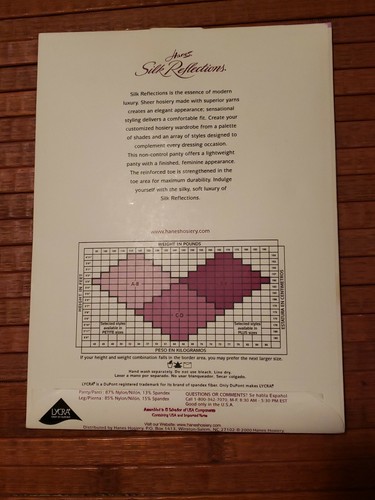Hanes Pantyhose Silk Reflections 716 Silky Sheer Reinforced Toe Size EF Pearl  - Picture 3 of 4