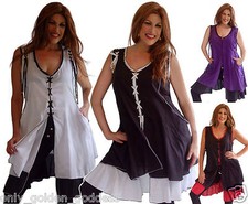 tunic top mini dress pick color & size cotton lacing ruffled pockets stunning !!