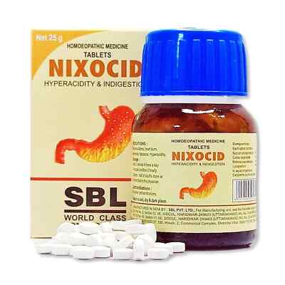   SBL Nixocid Tablets   25g Homeopathic Digestive Support | FREE SHIPPING