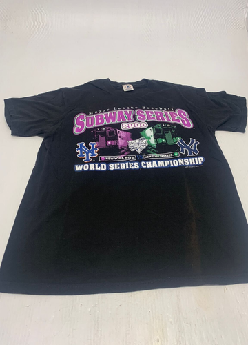 Vintage Delta T-Shirt schwarz Subway Serie 2000 Mets Vs Yankees L Herren A56