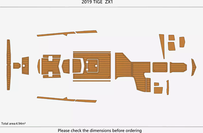2019 TIGE ZX1 Swim Platform Cockpit Pads Boat EVA Foam Faux Teak
