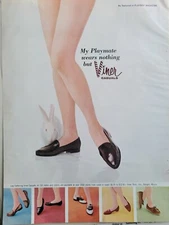 1968 women's Viner casual shoes legs  white bunny rabbit vintage ad