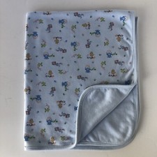 Carters Blue Monkey Frog Gorilla Baby Receiving Blanket Cutie Lovable Cotton