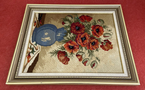 Vintage Wall Hanging Tapestry w Still Life Floral Bouquet Pattern 70s Flower Art - Picture 8 of 20