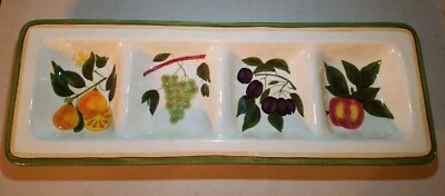 Lotus China 2001 Fruit Decorative Four Chambers Serving Tray