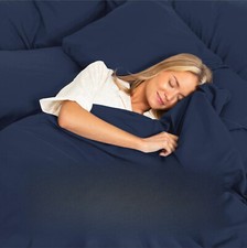 4 Piece Queen Sheet Set - Extra Deep Mattress - Deep Pocket Navy Sheet