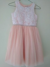 New Girls Emily West Sleeveless Dress sz 8 Lace/Pleated blush