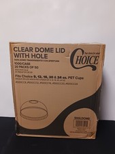 CHOICE CLEAR DOME LID WITH HOLE 1000 CASE 500LDOME