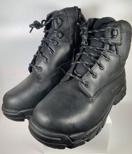 all black construction boots