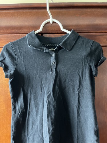 Old Navy Girls Uniform Polo Shirt Black Size L (10-12) - Picture 3 of 4